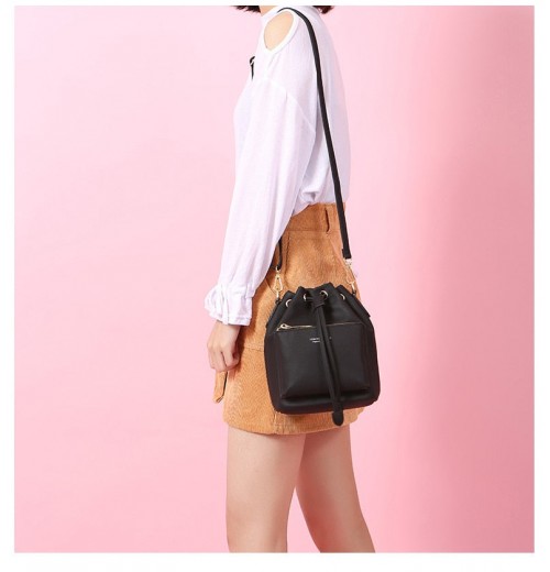 Leather Bucket Shoulder Bag