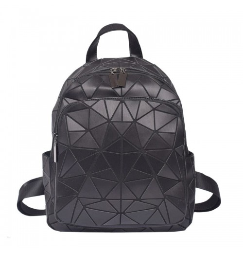 Black Geometric Backpack