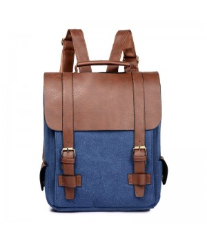 Canvas Leather Padded 15.6 Laptop Backpack