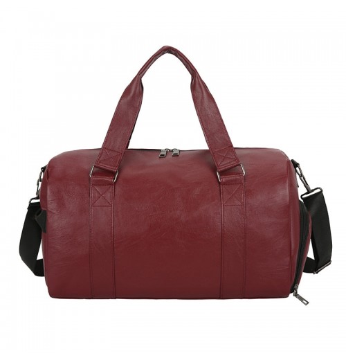 Leather Weekender Bag With Shoe Compartment